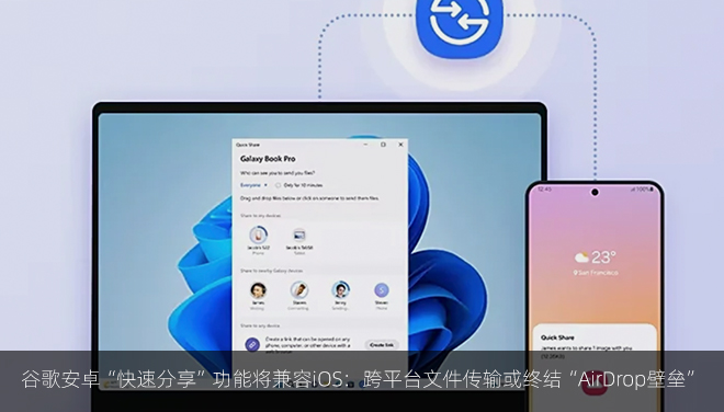谷歌安卓“快速分享”功能将兼容iOS：跨平台文件传输或终结“AirDrop壁垒”​​