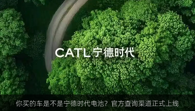 你买的车是不是宁德时代电池？官方查询渠道正式上线