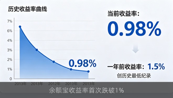 余额宝收益率首次跌破1%