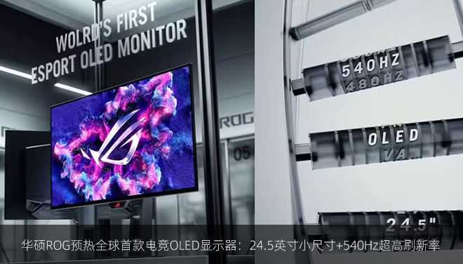 华硕ROG预热全球首款电竞OLED显示器：24.5英寸小尺寸+540Hz超高刷新率