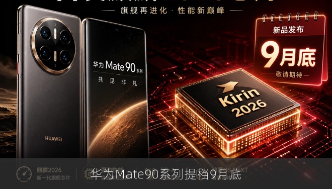 华为Mate90系列提档9月底 首发麒麟2026芯片