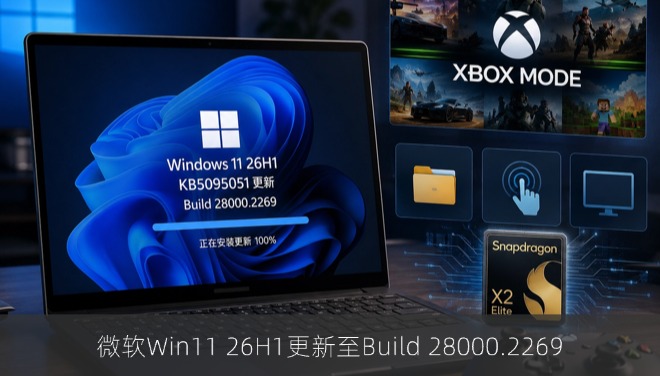 微软Win11 26H1更新至Build 28000.2269