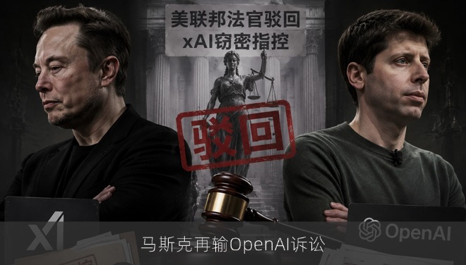 美联邦法官驳回xAI窃密指控，马斯克再输OpenAI诉讼