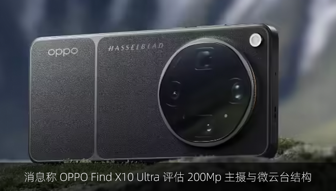 消息称 OPPO Find X10 Ultra 评估 200Mp 主摄与微云台结构