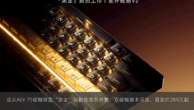  迈从Ace 75磁轴键盘“黑金”新配色京东开售：双磁轴版本可选，首发价289元起