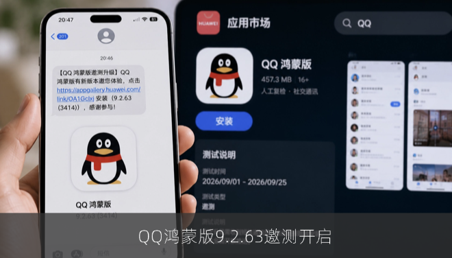 QQ鸿蒙版9.2.63邀测开启 新增空间说说长按转发