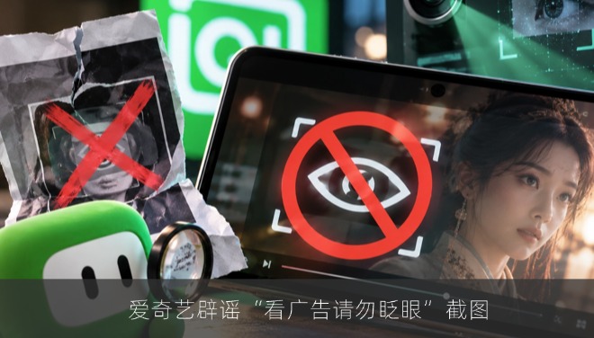爱奇艺辟谣“看广告请勿眨眼”截图，称系网友恶搞P图