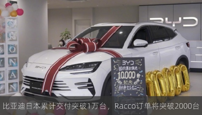 比亚迪日本累计交付突破1万台，Racco订单即将突破2000台