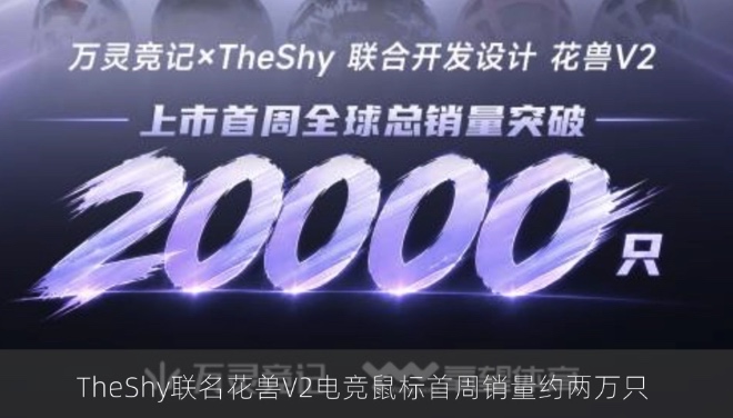TheShy联名花兽V2电竞鼠标首周销量约两万只