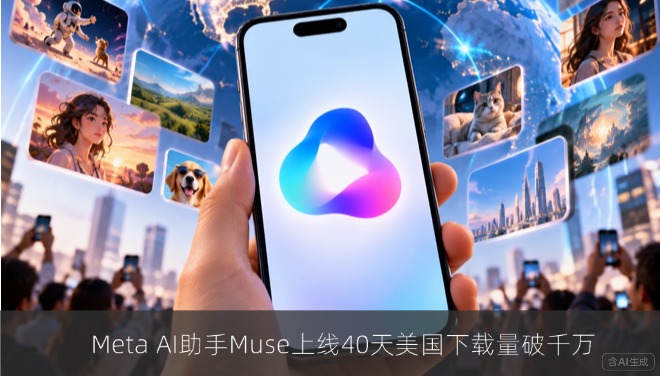 Meta AI助手Muse上线40天美国下载量破千万，7日留存率30%高于ChatGPT等竞品