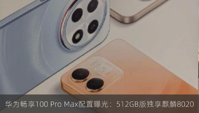 华为畅享100 Pro Max配置曝光：512GB版独享麒麟8020